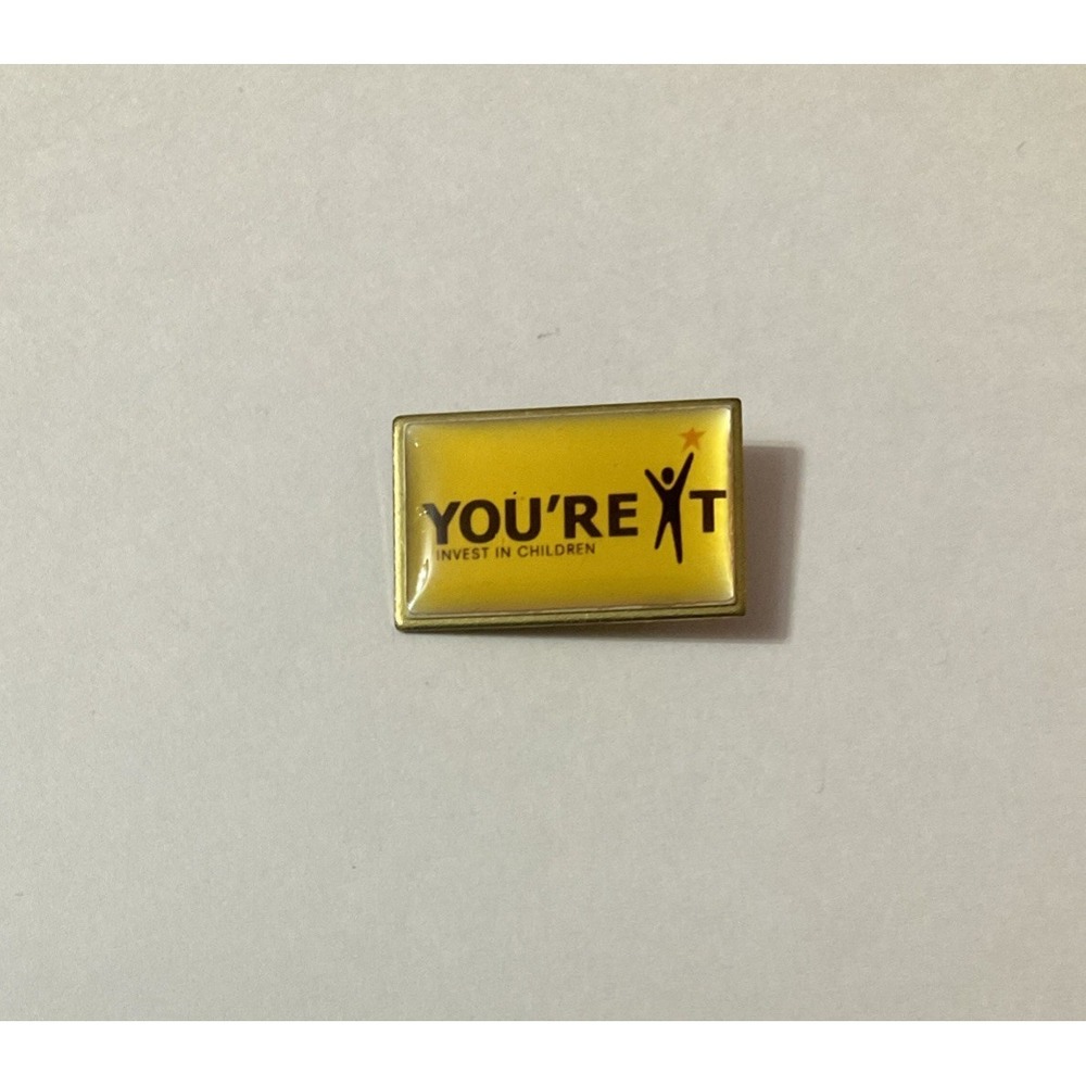 Vtg United Way Invest In Children Enamel Pin PinBack Brooch Official Licensed